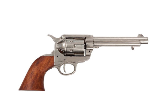 SAA Colt 1873 5.5 inch Barrel Non-Firing Revolver, Nickel - TCN VAULT