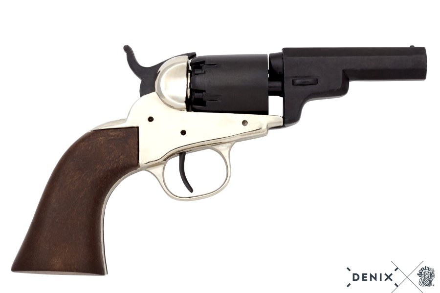 Denix 1849 Dragoon Non-Firing Prop Revolver In Nickel