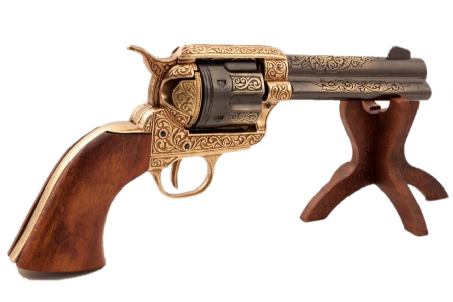 Colt 1873 Peacemaker Non-Firing Revolver with Gold Leaf Motif - TCN VAULT