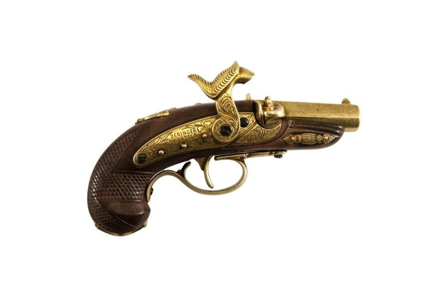 Denix Civil War Philadelphia Derringer Cap Firing Gun In Brass