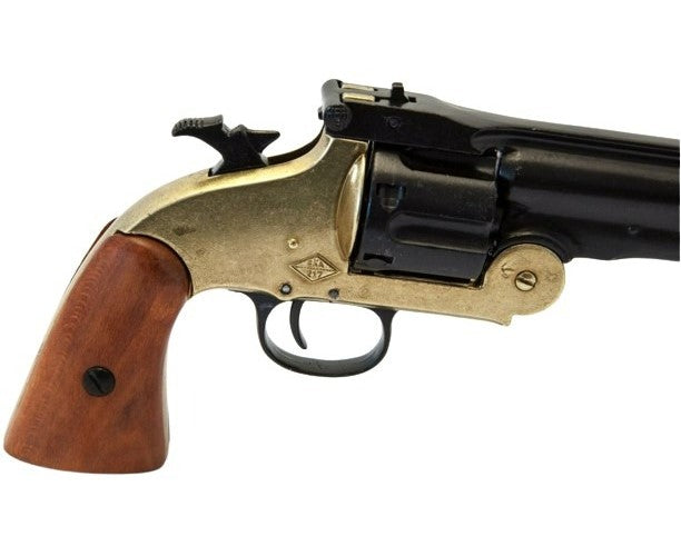 Denix 1869 Schofield Non-Firing Revolver with Brass Trim