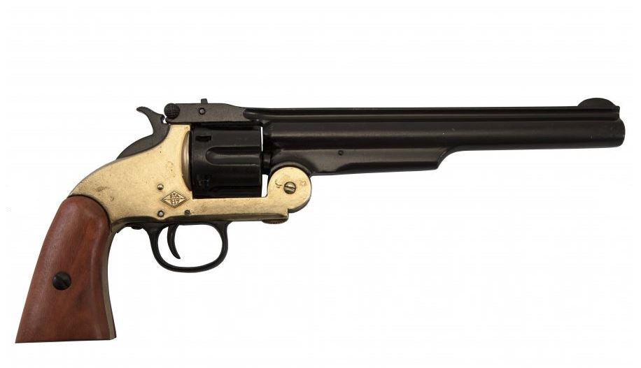 Denix 1869 Schofield Non-Firing Revolver with Brass Trim