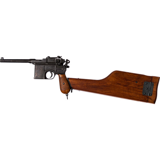 Mauser 1896 C96 With Extended Wood Stock Case Non-Firing Prop Gun - TCN VAULT