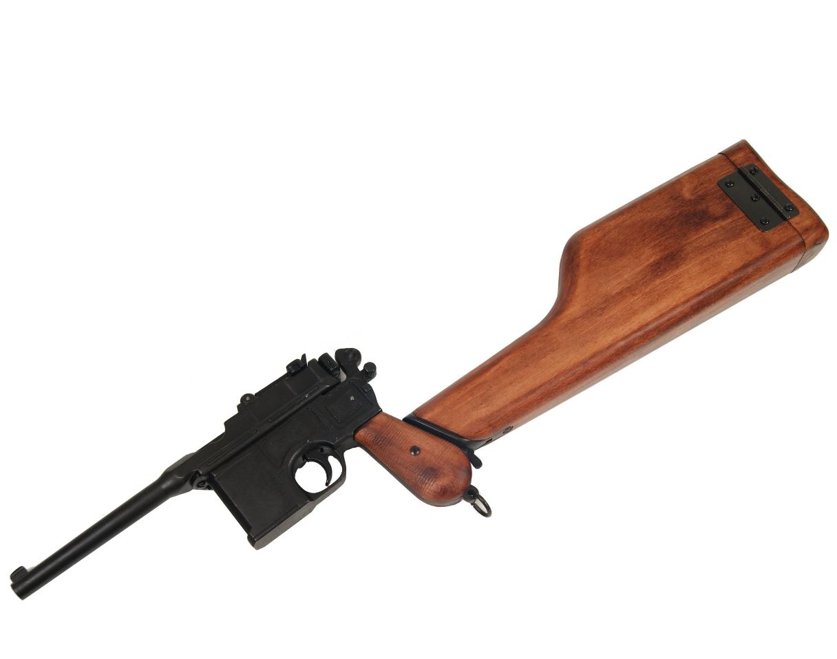 Mauser 1896 C96 With Extended Wood Stock Case Non-Firing Prop Gun - TCN VAULT