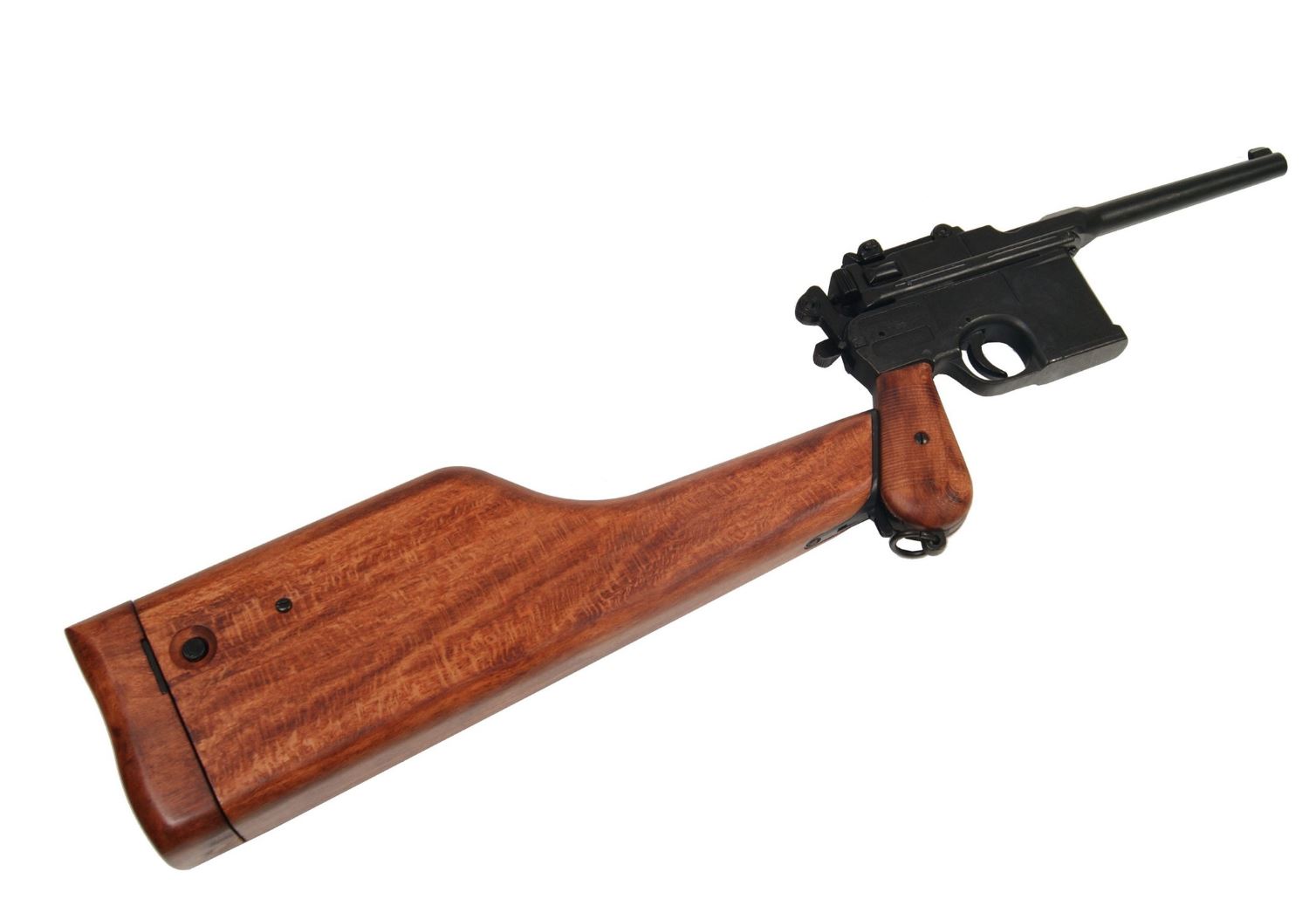 Mauser 1896 C96 With Extended Wood Stock Case Non-Firing Prop Gun - TCN VAULT