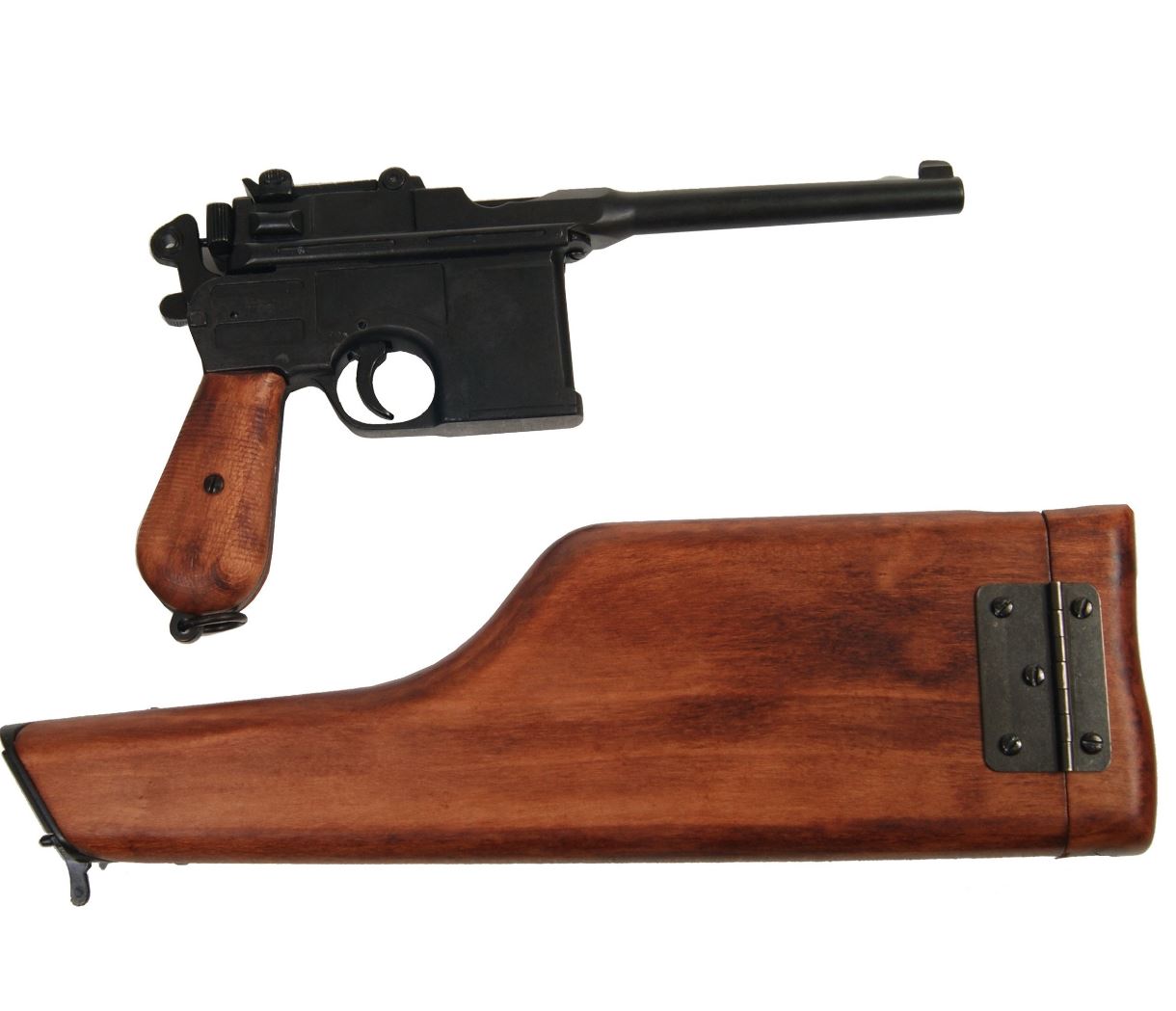 Mauser 1896 C96 With Extended Wood Stock Case Non-Firing Prop Gun - TCN VAULT