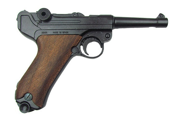 German Luger P-08 with Wood Grips Non Firing Prop Gun - TCN VAULT