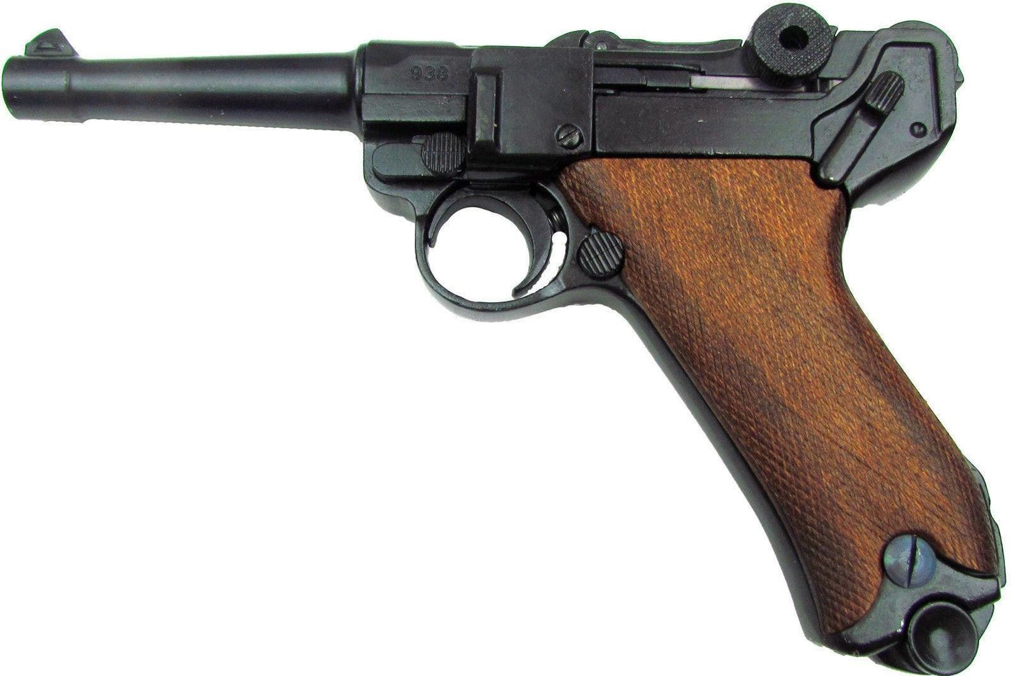 German Luger P-08 with Wood Grips Non Firing Prop Gun - TCN VAULT