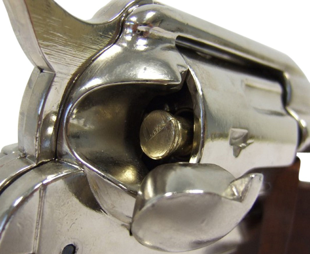 1873 Colt SAA Peacemaker Non-Firing Revolver Nickel Finish - TCN VAULT