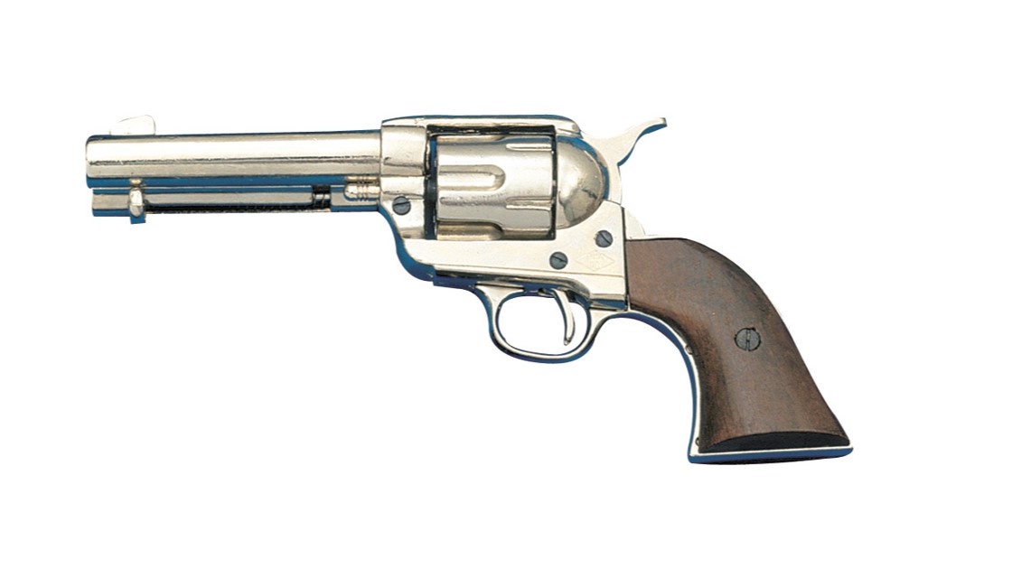 1873 Colt SAA Peacemaker Non-Firing Revolver Nickel Finish - TCN VAULT