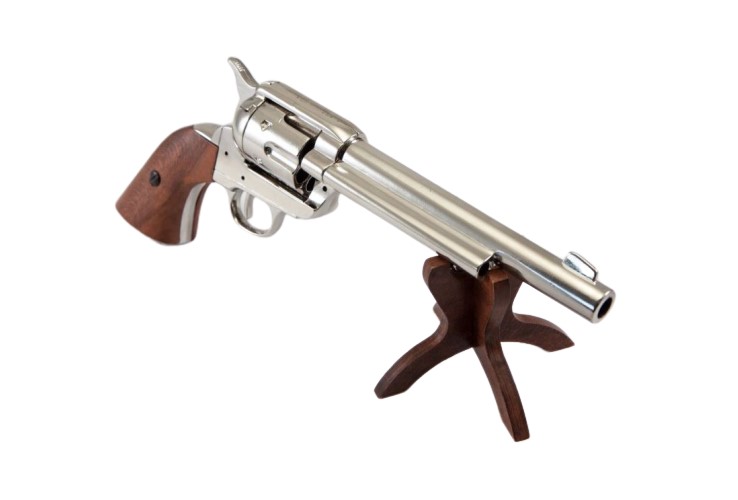 1873 Colt SAA Cavalry Non Firing Revolver, Nickel - TCN VAULT