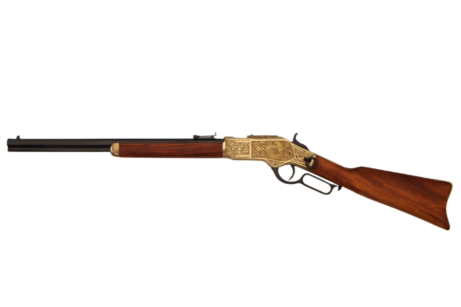 Winchester 1873 Brass Engraved Lever Action Non-Firing Prop Rifle - TCN VAULT