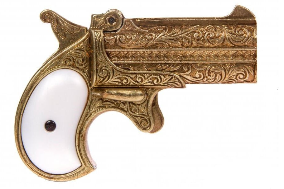 1866 Gold Leaf Engraved Derringer Non-Firing Gun - TCN VAULT