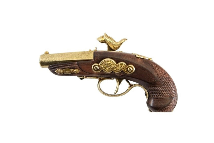 Denix Civil War Philadelphia Derringer Cap Firing Gun In Brass