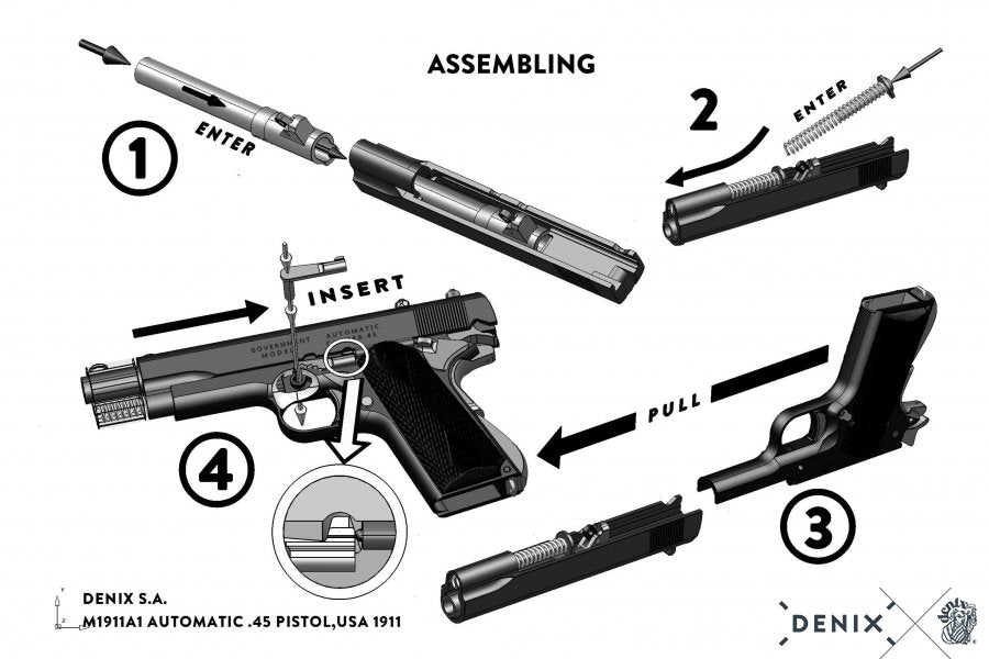 1911A1 Field Strippable Non-Firing Gun, Nickel - TCN VAULT