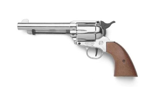 Bruni 1873 Fast Draw Blank Firing Revolver In Nickel - TCN VAULT