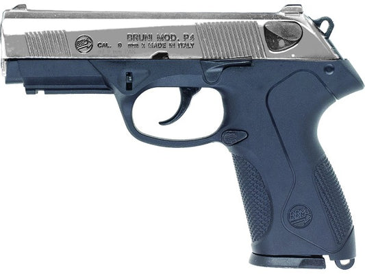 Bruni 9mm P4 Storm Blank Firing Gun, Nickel - TCN VAULT