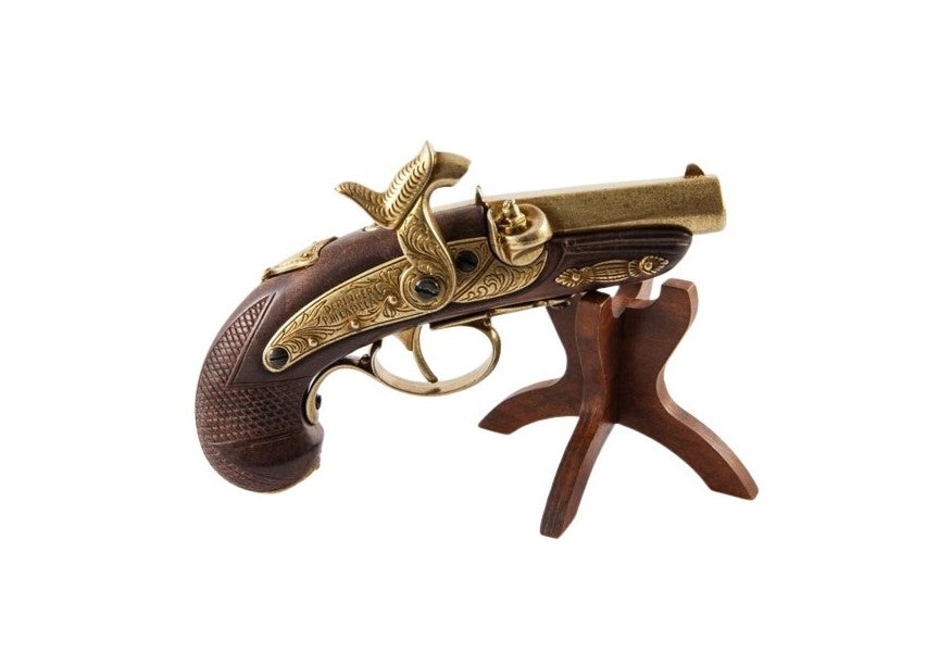 Denix Civil War Philadelphia Derringer Cap Firing Gun In Brass