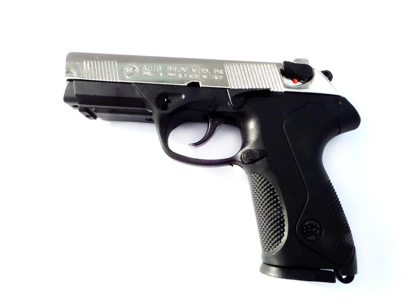 Bruni 9mm P4 Storm Blank Firing Gun, Nickel - TCN VAULT