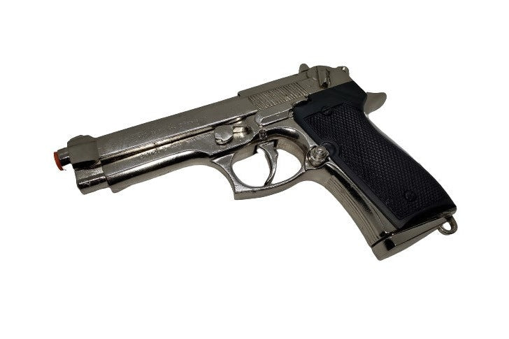 Military Beretta M92 Non-Firing Movie Prop Gun, Nickel - TCN VAULT