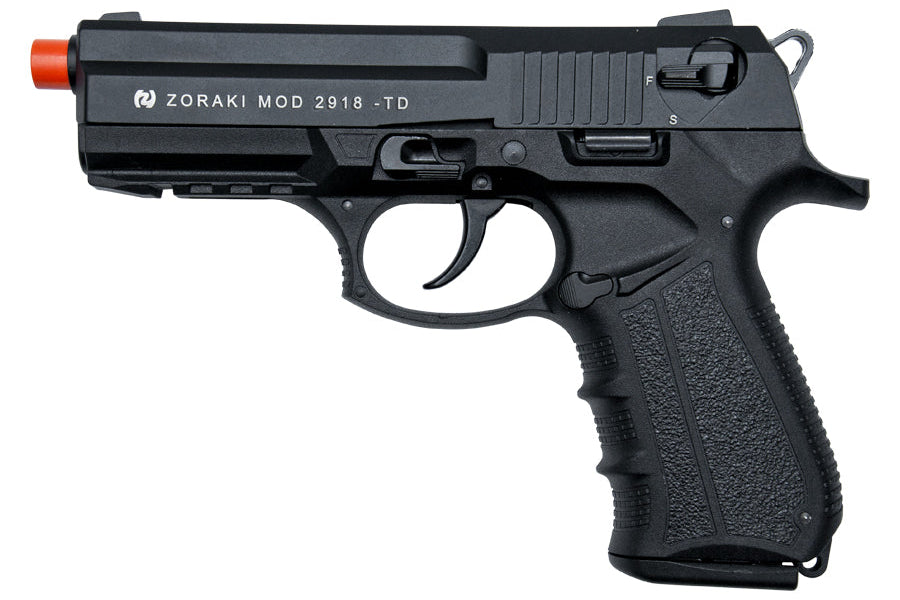 ZORAKI M2918 Semi Automatic 9mm Front Firing Blank Gun, Black - TCN VAULT