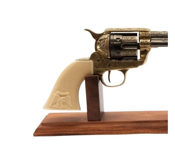 Gold Engraved Non-Firing Revolver With Faux Ivory Grips - TCN VAULT