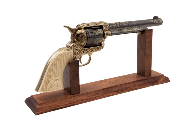 Gold Engraved Non-Firing Revolver With Faux Ivory Grips - TCN VAULT