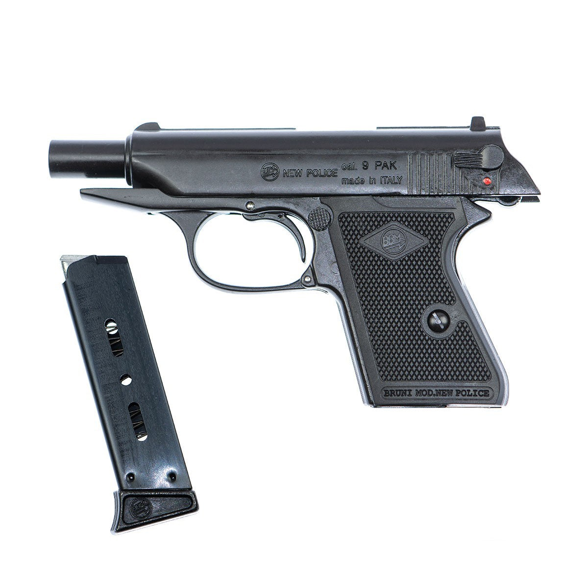 Bruni Police 9mm Top Firing Blank Gun in Black - TCN VAULT