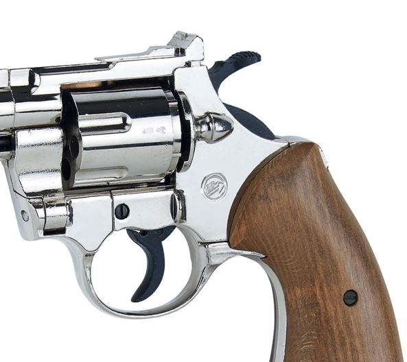 Bruni 9mm Magnum Blank Firing Revolver, Nickel - TCN VAULT