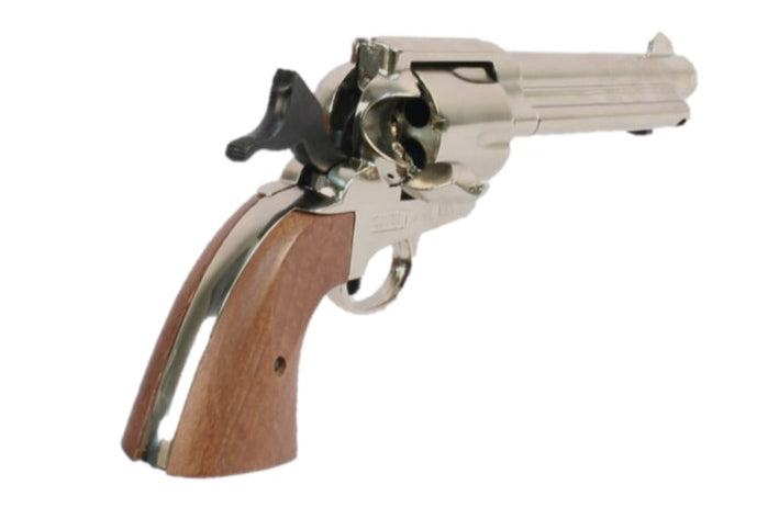 Bruni 1873 Fast Draw Blank Firing Revolver, Nickel - TCN VAULT