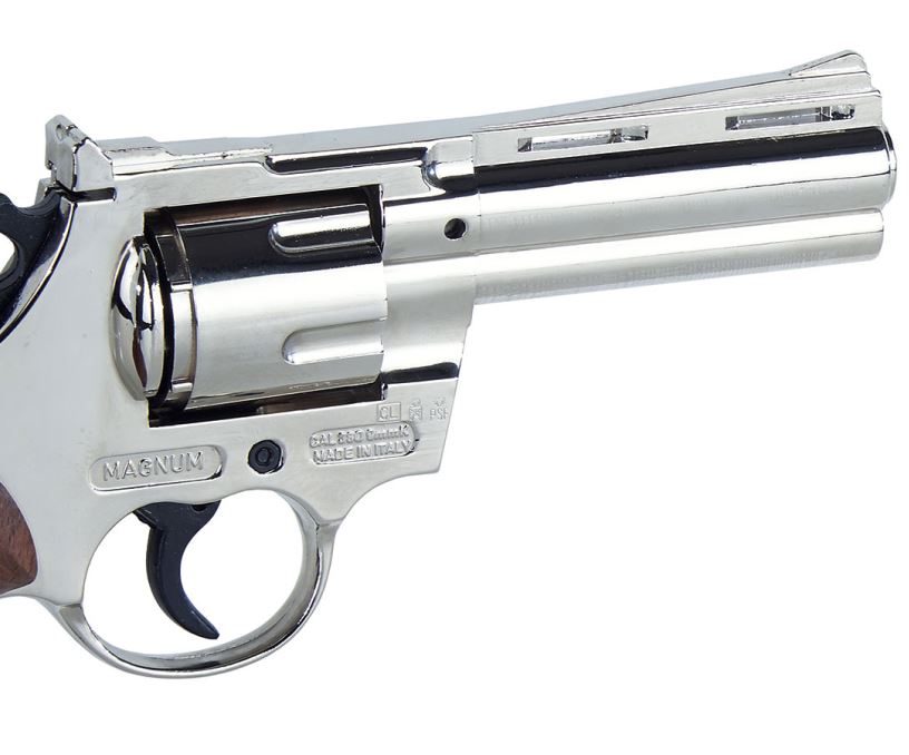 Bruni 9mm Magnum Blank Firing Revolver, Nickel - TCN VAULT