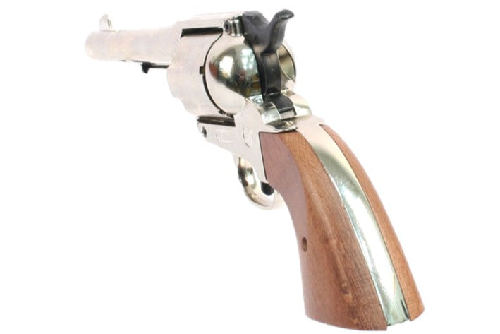 Bruni 1873 Fast Draw Blank Firing Revolver, Nickel - TCN VAULT