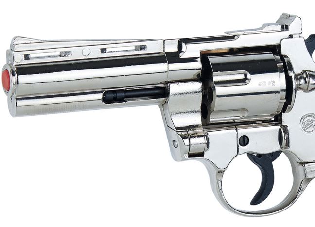 Bruni 9mm Magnum Blank Firing Revolver, Nickel - TCN VAULT