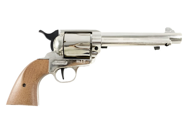 Bruni 1873 Fast Draw Blank Firing Revolver, Nickel - TCN VAULT