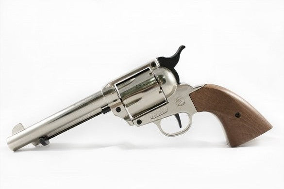 Bruni 1873 Fast Draw Blank Firing Revolver, Nickel - TCN VAULT