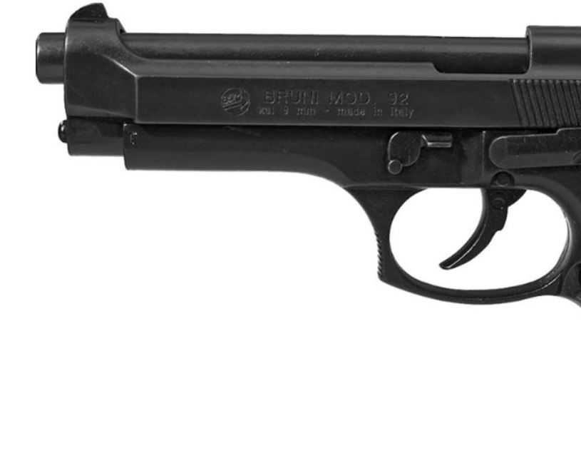 Bruni 9mm M92 Top Firing Blank Gun, Blued - TCN VAULT